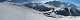 Panorama sur le fond de la vallée de Fontgillarde dans la montée au col du Fond de Peynin. De gauche à droite : le Grand Queyras. La pointe des Sagnes Longues. Le Rouchon,  Le pic Traversier, le col de Longet le pic de Châteaurenard.
1300*336 pixels (52567 octets)(i3006)