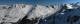 panorama Nord Est depuis le sommet entre la Gardiole de l'Alp et le sommet Batailler. De gauche à droite le col de la Lauze,  la Crête de la Lauze,  le sommet de la Querlaye, le Pic Coni Borni, le pic de Pond de Peynin à droite avant le Viso.(c) Christophe Antoine
2000*594 pixels (151390 octets)(i6132)