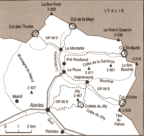 Carte autour de Valpreveyre