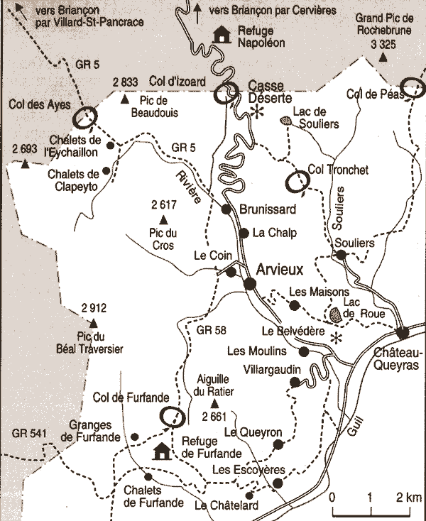 Carte autour de la Cassière
