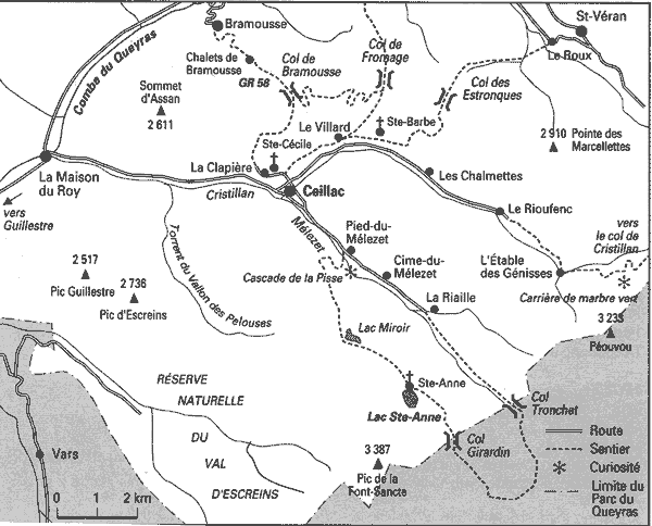 Carte autour de Cime du Mélezet