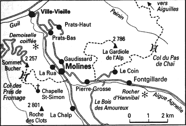 Carte autour de Molines