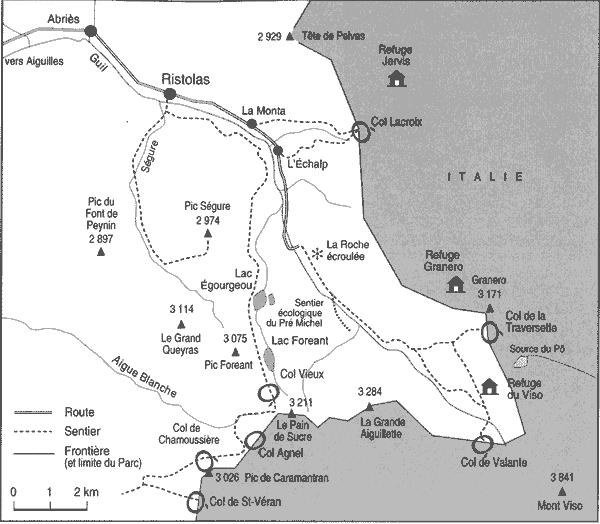 Carte autour de Ristolas