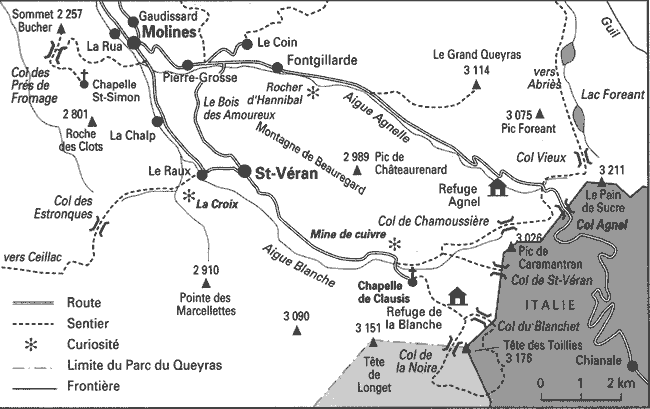 Carte autour de Le Raux St Véran